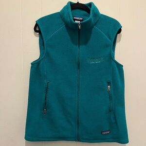 Patagonia Synchilla Fleece Vest Women’s XL Teal Lake Tahoe Full Zip| READ